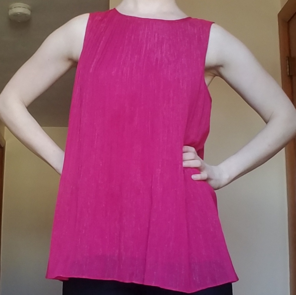 Shimmery sangria pink sleeveless blouse EUC